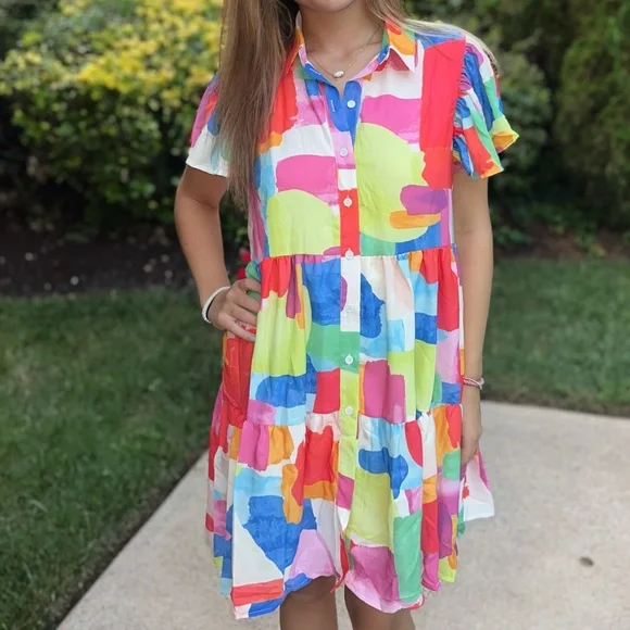 Print Mini Dress - Picture 1 of 2